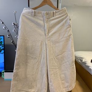 Uniqlo Corduroy Wide Leg Cropped Pants